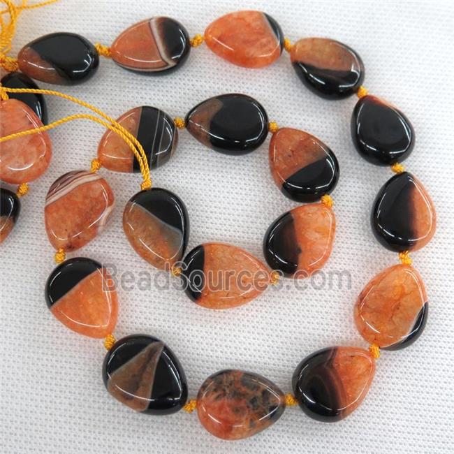 orange Druzy Agate teardrop beads