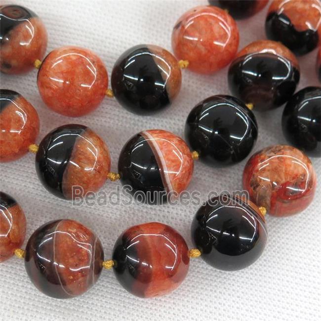 round orange Druzy Agate beads