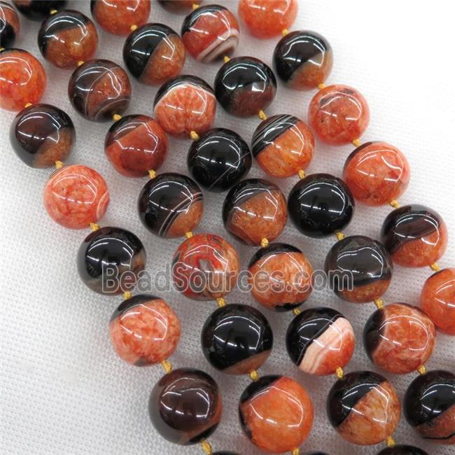 round orange Druzy Agate beads