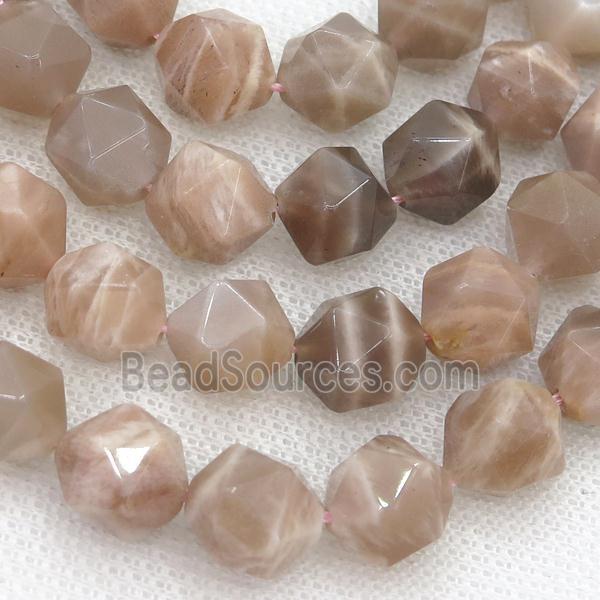 Moonstone Beads, faceted round, starcut