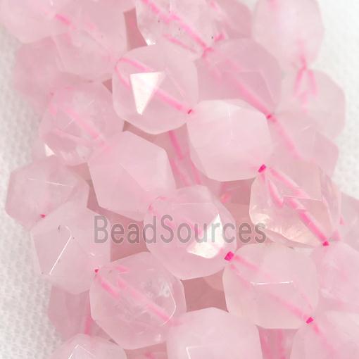 Rose Quartz Beads, faceted round, starcut