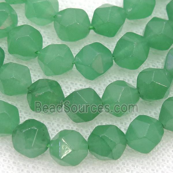 green Aventurine Beads, faceted round, starcut