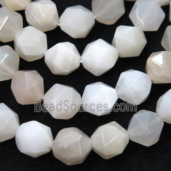 Moonstone Beads, faceted round, starcut