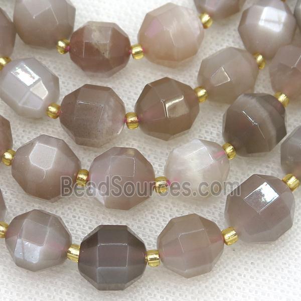 gray Moonstone beads, faceted bullet