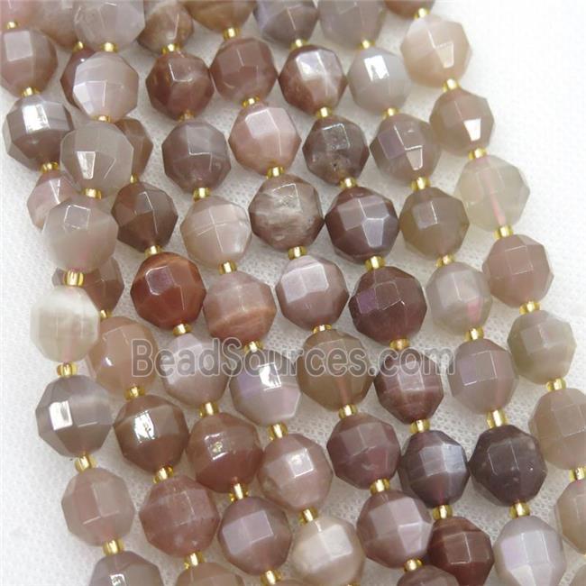 gray Moonstone beads, faceted bullet