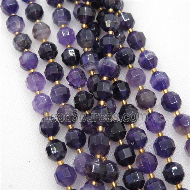 purple Amethyst beads, faceted bullet