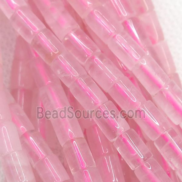 Rose Quartz beads, tube