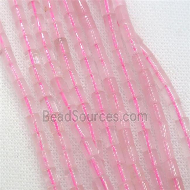 Rose Quartz beads, tube