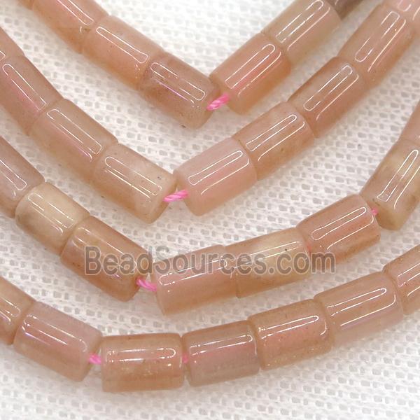 peach Moonstone column beads