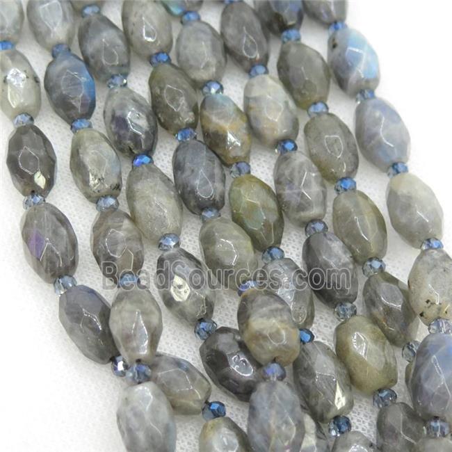 Labradorite Beads, faceted rice