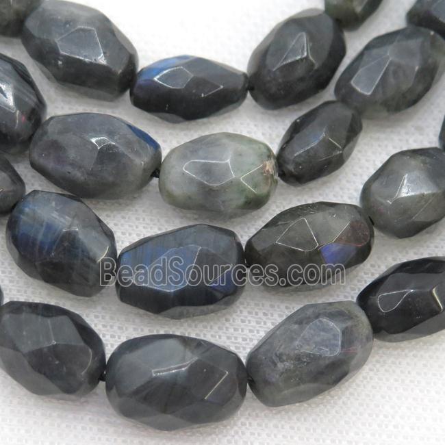 Labradorite Beads, faceted freeform