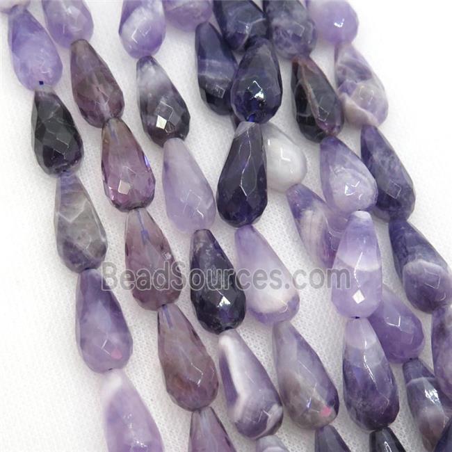 Amethyst Beads, faceted teardrop