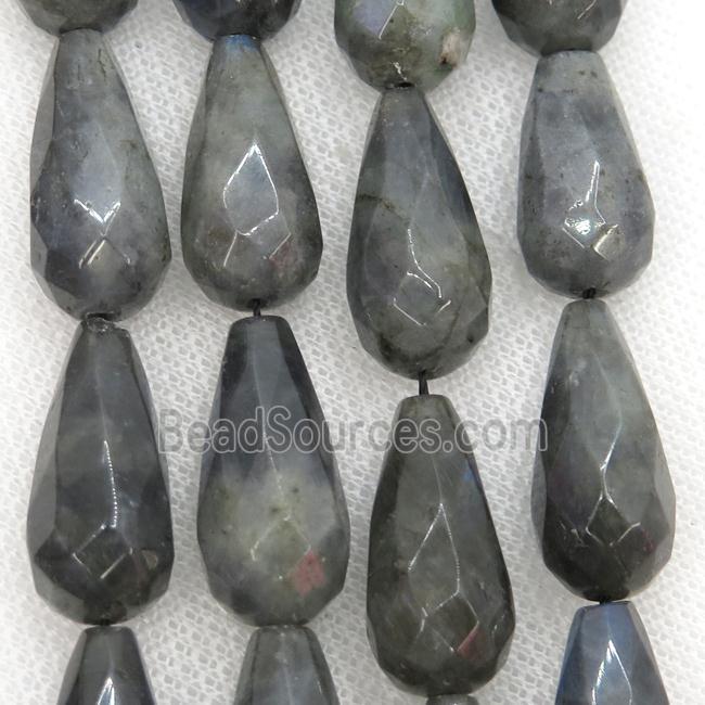 Labradorite Beads, faceted teardrop