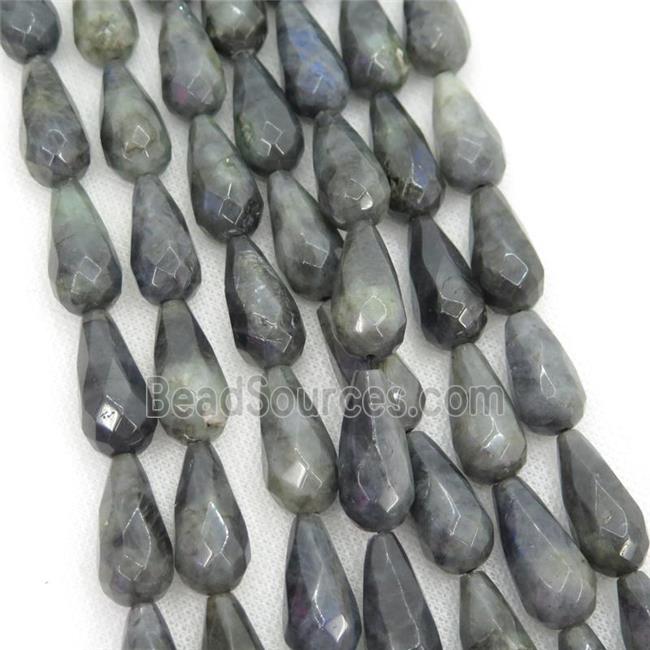 Labradorite Beads, faceted teardrop