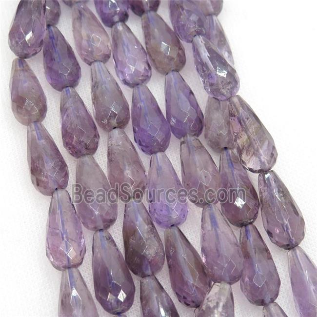 purple Amethyst Beads, faceted teardrop