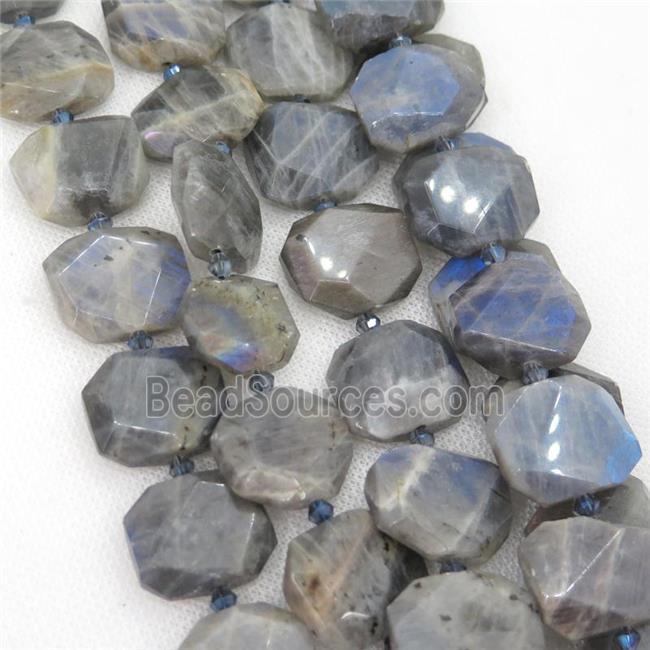 Labradorite Beads, faceted rectangle