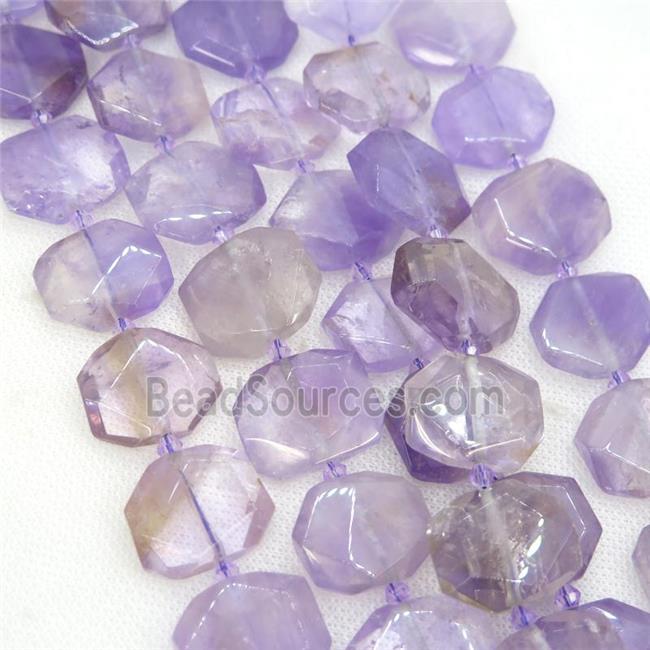 lt.pruple Amethyst Beads, faceted rectangle