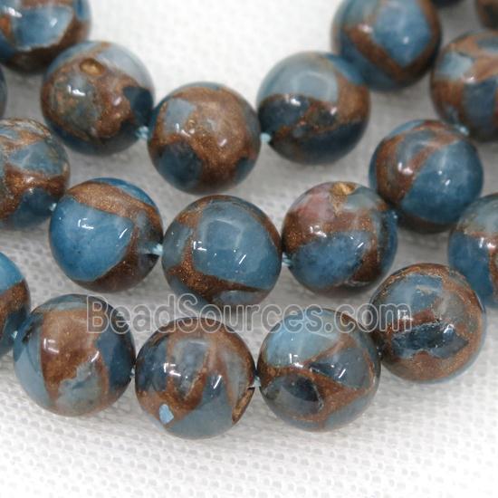 Assembled Gemstone Beads, round, blue