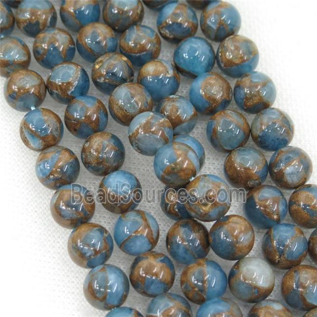 Assembled Gemstone Beads, round, blue