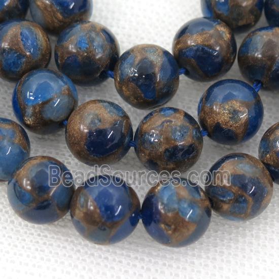 Assembled Gemstone Beads, round, royalblue