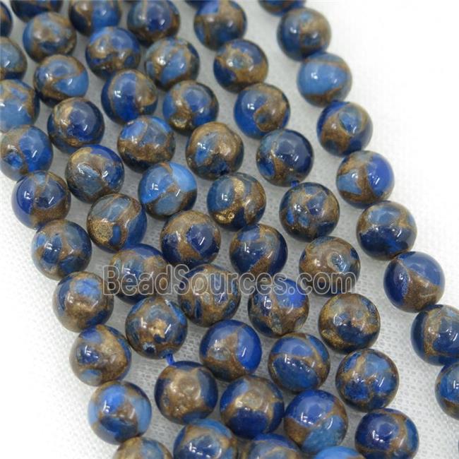 Assembled Gemstone Beads, round, royalblue