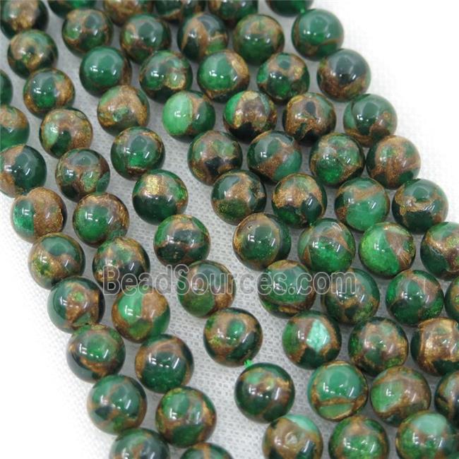 Assembled Gemstone Beads, round, green