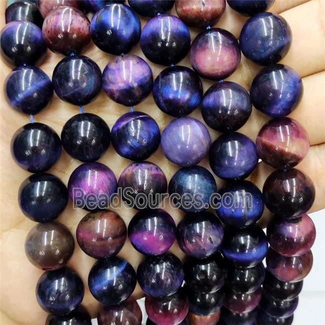 round Tiger eye stone beads, multicolor