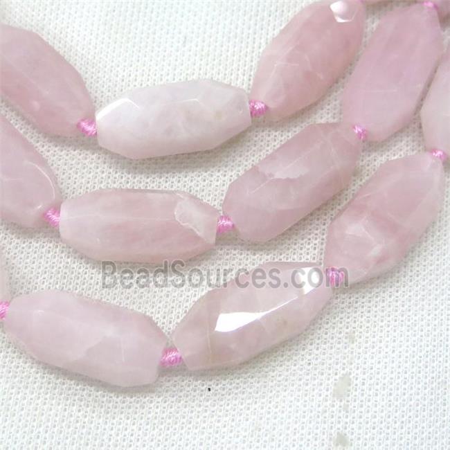 Rose Quartz Beads, faceted rice