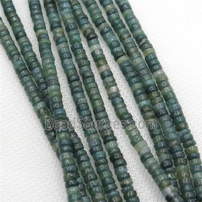 green Moss Agate heishi beads