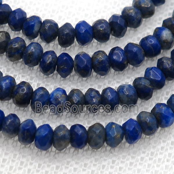 blue Lapis Lazuli, faceted rondelle