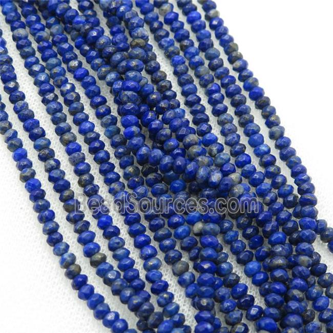 blue Lapis Lazuli, faceted rondelle