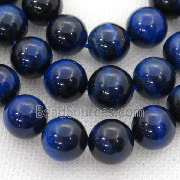 blue Tiger eye stone beads, round