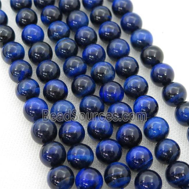 blue Tiger eye stone beads, round