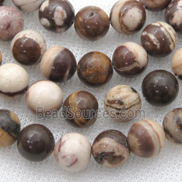 round Zebra Jasper Beads