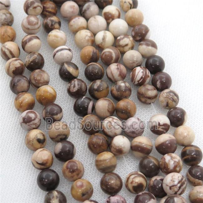 round Zebra Jasper Beads