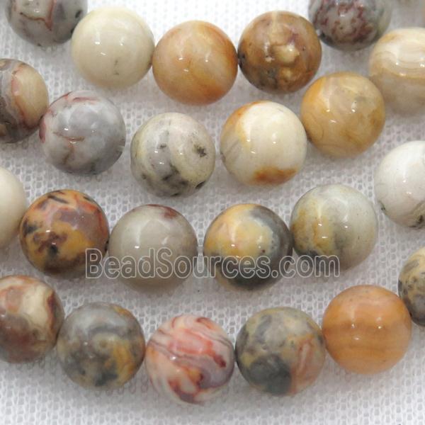 yellow Crazy Agate Beads, round