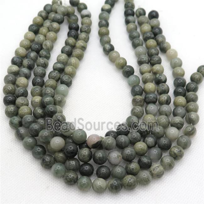 Green Actinolite Beads Smooth Round