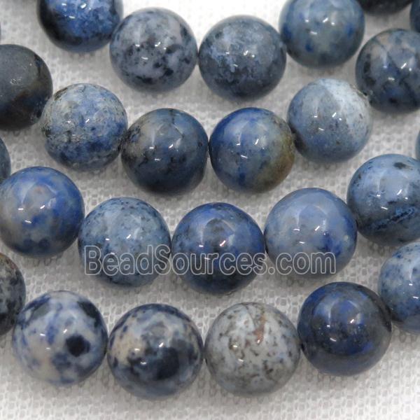 blue Dumortierite Jasper beads, B-grade, round