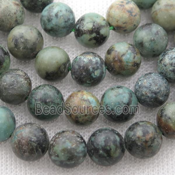 green African Turquoise Beads, round