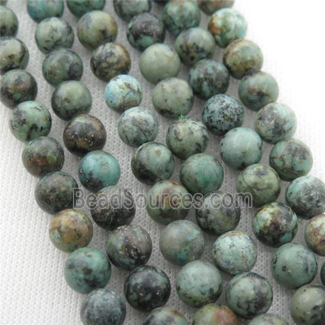 green African Turquoise Beads, round