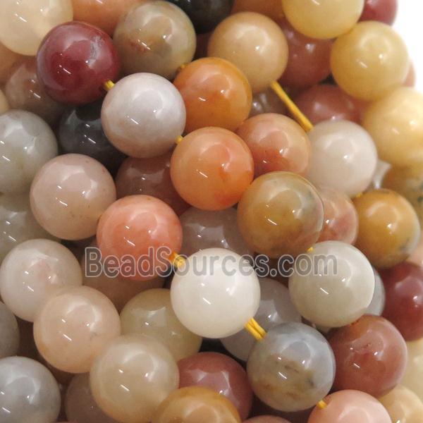 Natural Aventurine Beads Multicolor Smooth Round