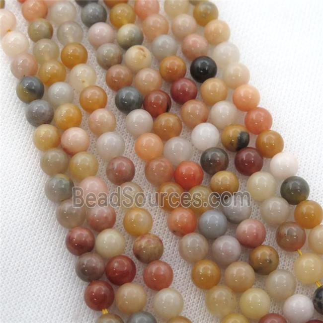 Natural Aventurine Beads Multicolor Smooth Round