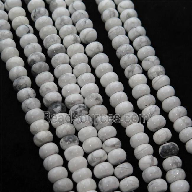 white Howlite Turquoise Beads, rondelle