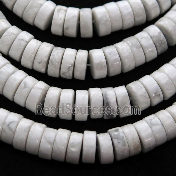 white howlite turquoise heishi beads