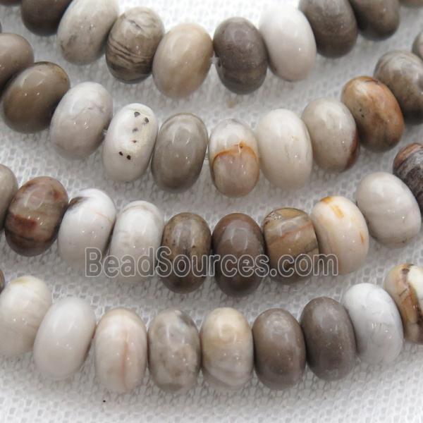 Silver Leaf Jasper rondelle beads