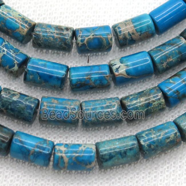 blue Imperial Jasper tube beads