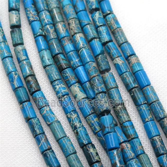 blue Imperial Jasper tube beads