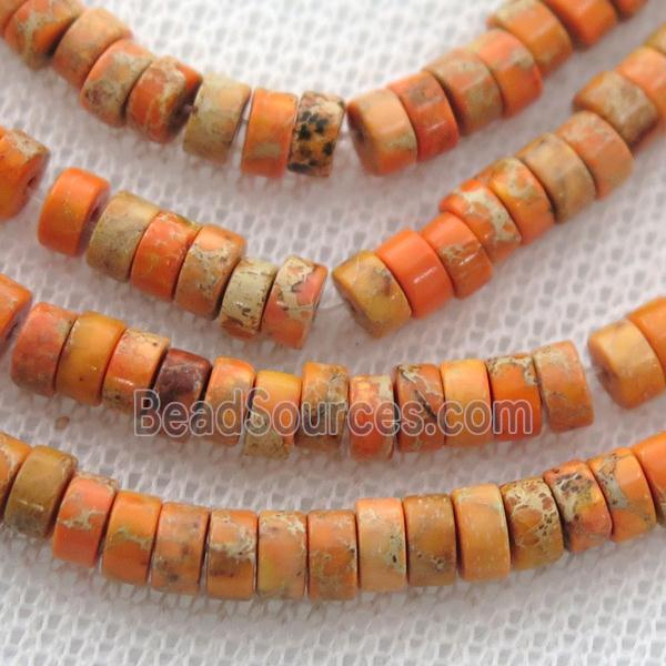 orange Imperial Jasper heishi beads