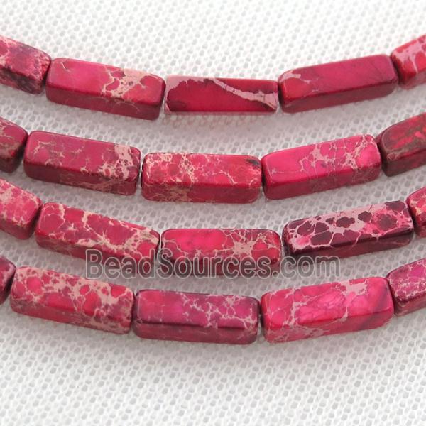 red Imperial Jasper cuboid beads