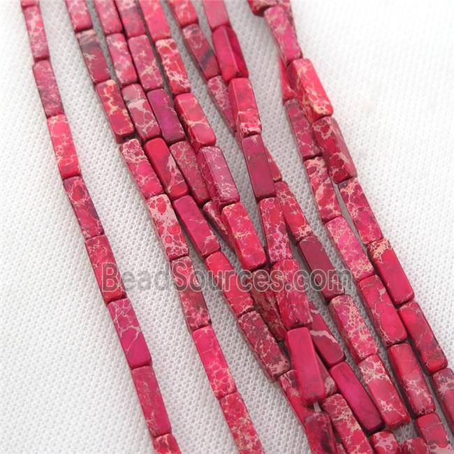 red Imperial Jasper cuboid beads